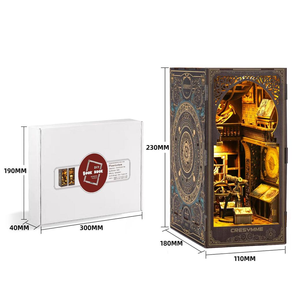 CRESYMME Миниатюрный кукольный домик книжный уголок набор деревянный DIY 3D хобби ручная работа (Астрономический музей)