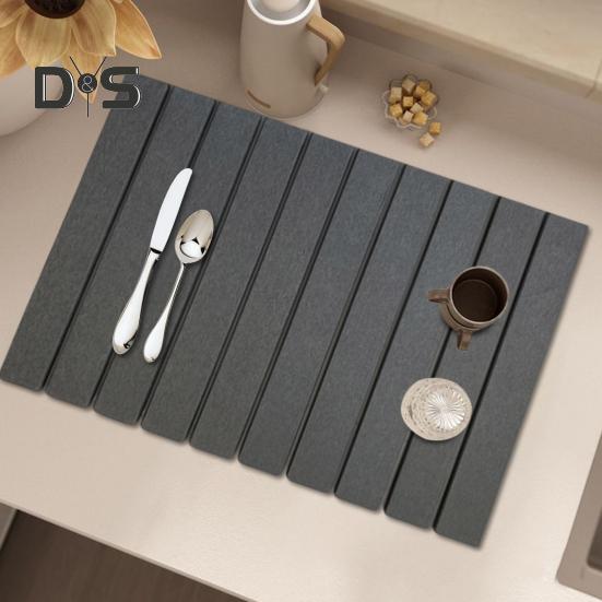 Коврик для сушки кухонной столешницы, быстросохнущий, водопоглощающий коврик из диатомита, складная тарелка, миска, держатель для бутылок, стаканов, коврик из диатомита