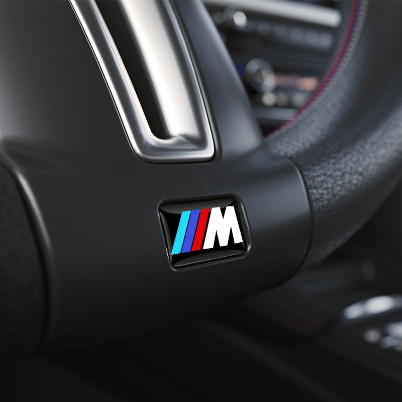 6/10pcs Car Steering Wheel Decoration Center Hub Cap Emblem Badge DIY Sticker Accessories For BMW M E46 E90 E60 F30 E39 E36