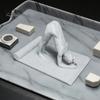 3D-печатная фигурка йоги в форме подставки для телефона, креативная настольная скульптура, текстура под натуральный камень, современное настольное украшение, декоративный элемент,
