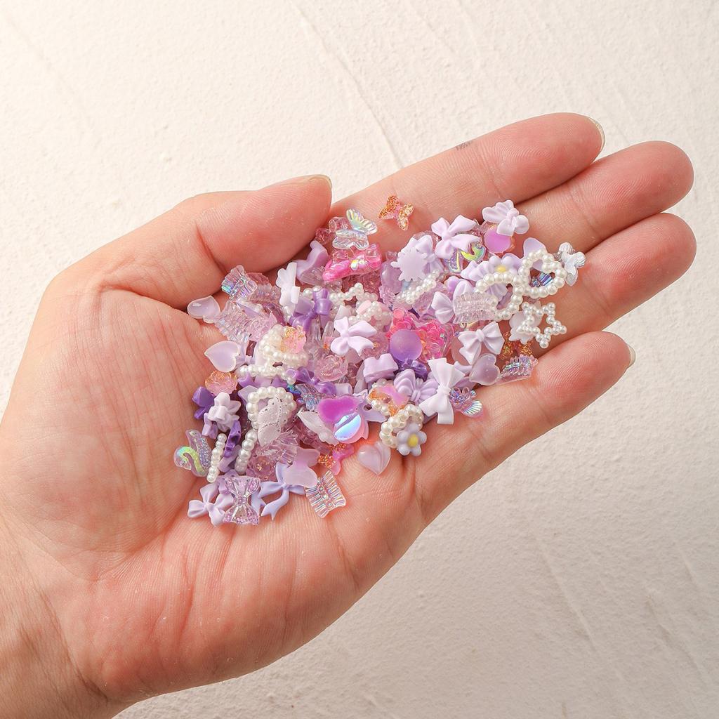 50 шт. смешанные аксессуары для ногтей с бриллиантами, белый, черный, бант Авроры, камелия, 3D украшения для дизайна ногтей