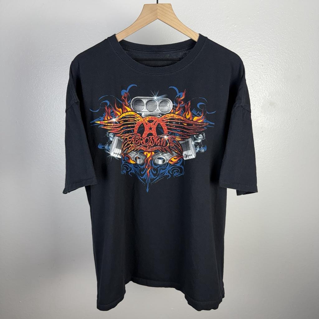 OFFICIAL Aerosmith Engine Motor Vintage Y2K Tour Rock Concert T Shirt Boxy 2XL Unisex T-Shirt