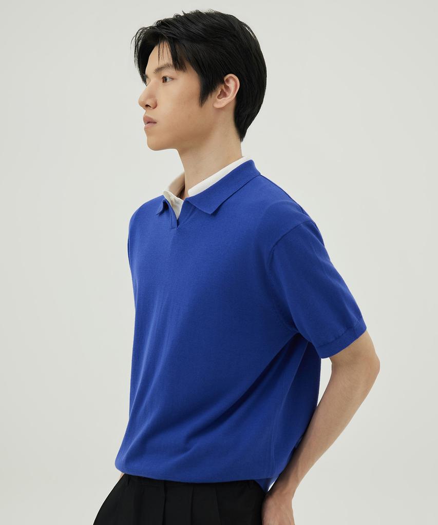 THEKNITCOMPANY Lecture Cotton Knitted Collared T-Shirt 6 Colors (Type B)