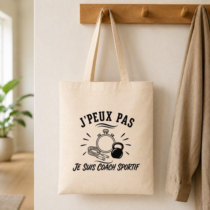 Tote bag - PLANETEE - J'peux pas minimaliste - Coton Fairtrade 180 g/m² - 10 L - Anses 70 cm