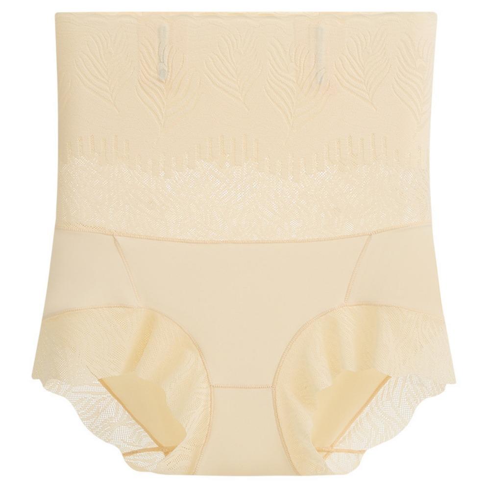 Высокая талия кружевные бесшовные трусы лист утягивающие трусы эластичное корректирующее белье для живота женское