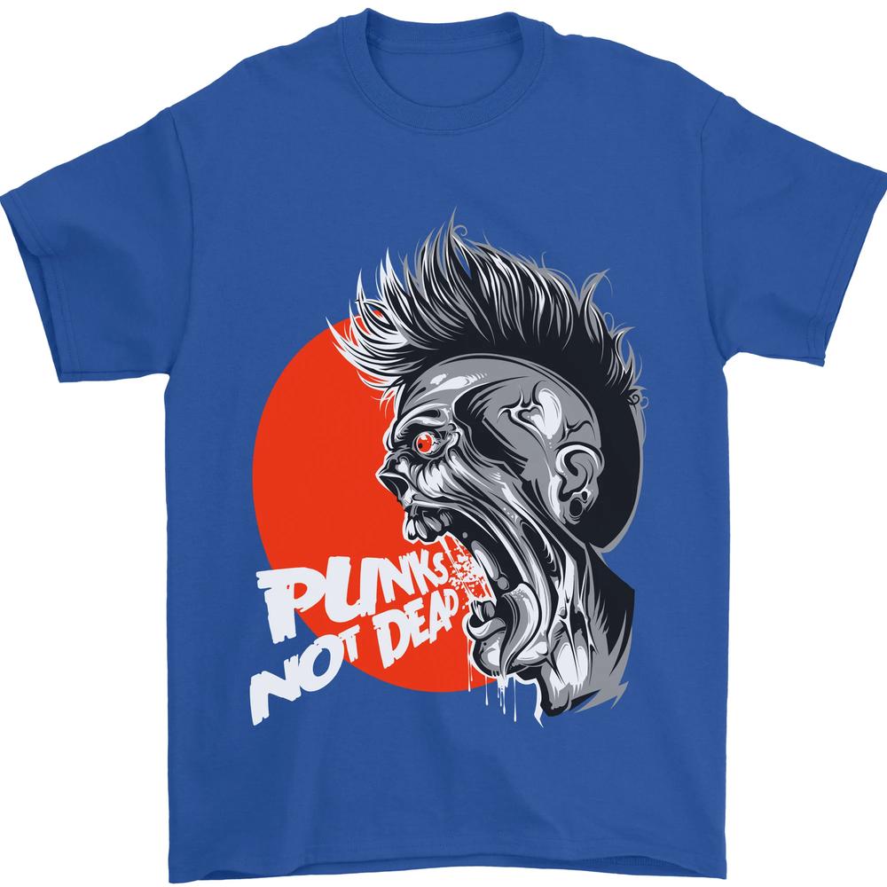 Punks Not Dead Rock Music Skull Unisexs TShirt 100 Cotton