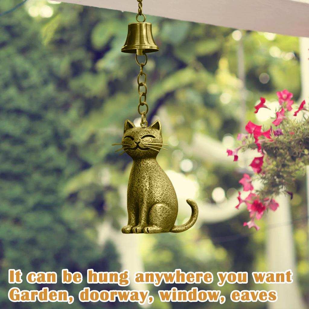 Cat Wind Chimes, Unique Cat Garden Decoration, Outdoor Cat Statue Theme Gift Wind Chimes For Cat Lovers
