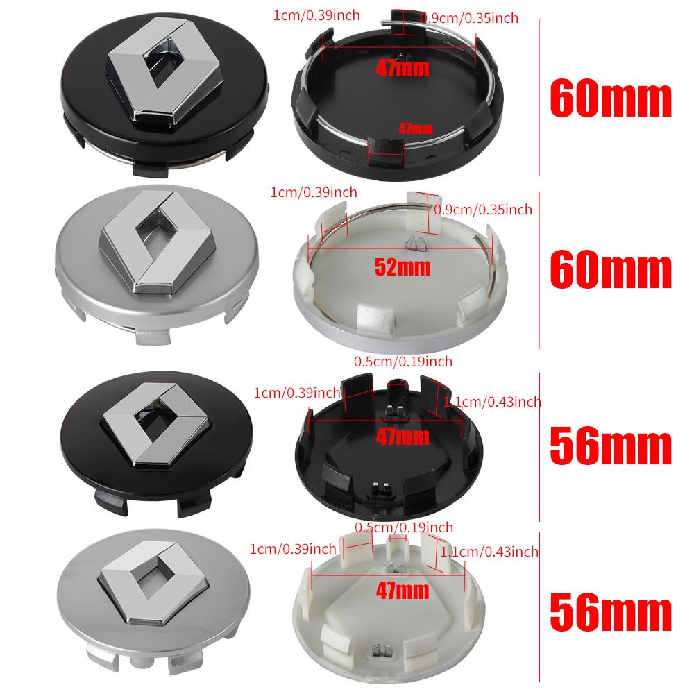 2026 Hot For Renault Interior Stickers 4Pcs 56/60MM Car Wheel Hub Center Cap Rim Cover Badge For Renault Austral Kadjar Clio Meg