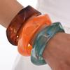 Translucent Resin Bangles Marbled Chunky Cuffs Wrist Jewelry Acrylic Bracelets  Daily Outfit