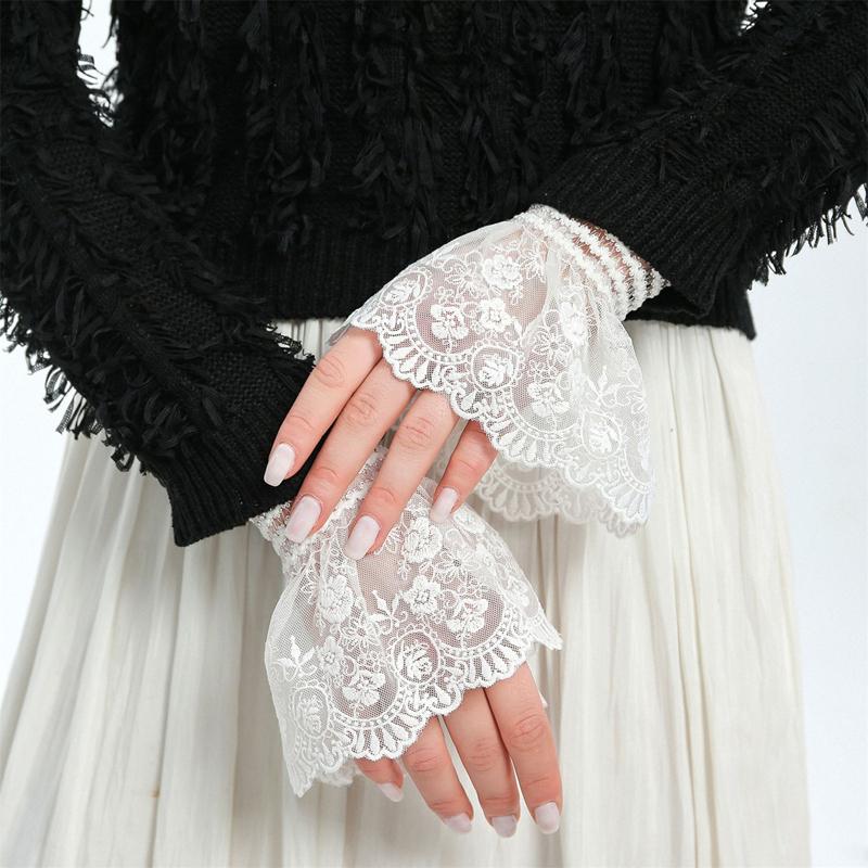 Shirts Sweater Detachable Lace False Sleeves Ornament Flared Ruffled Wrist Cuffs Wristband Decorative Clothing Accessories