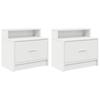 VidaXL Bedside Table with Drawer 2 Pcs White 51x31x47 Cm, Side Table, Bedside Cabinet, Side Table for the 858669