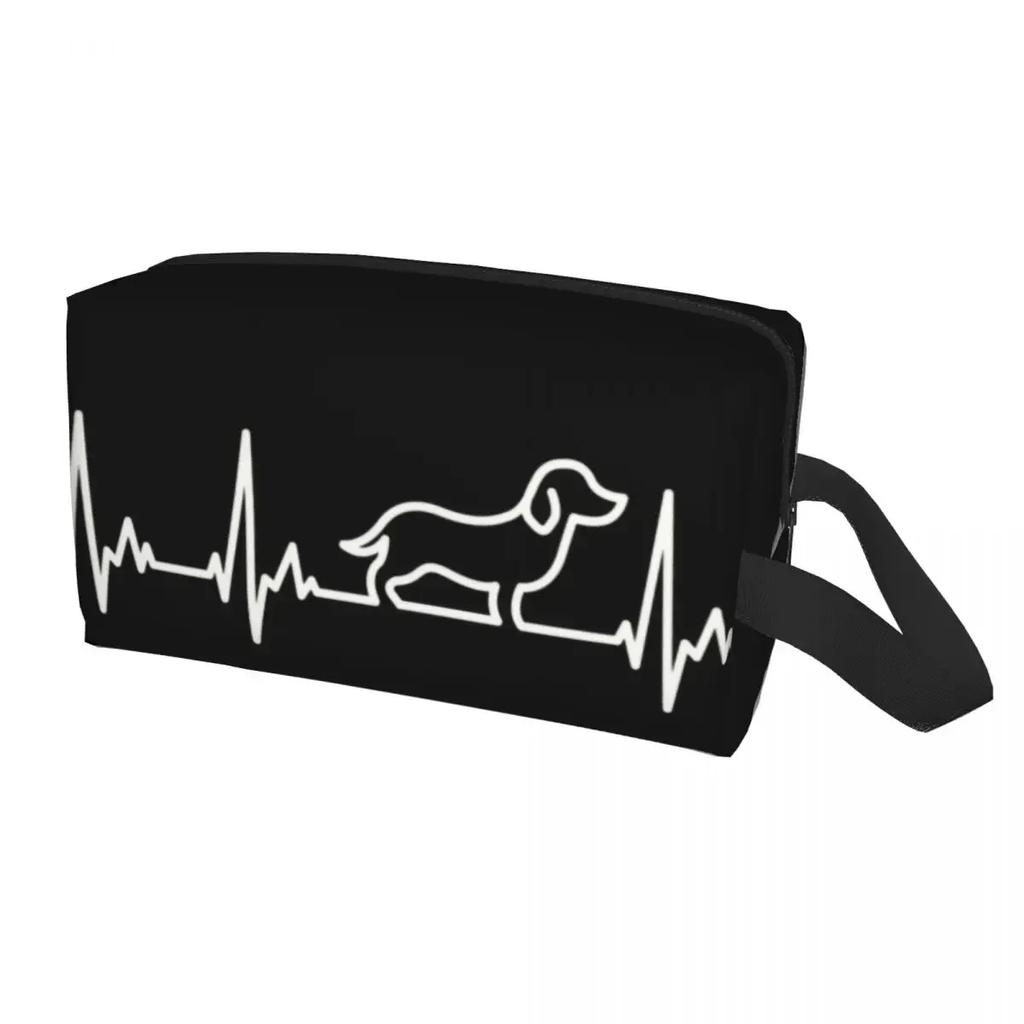 Косметичка с мультяшным рисунком таксы для женщин, дорожный органайзер для косметики, модные сумки для хранения туалетных принадлежностей с изображением собаки-таксы