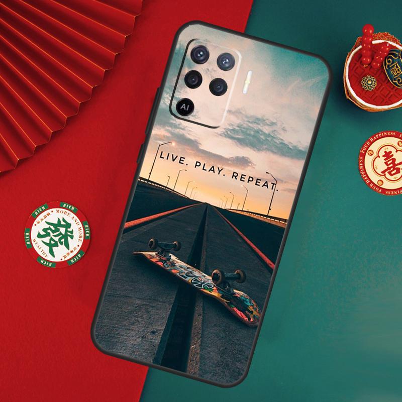Cool Skate Case For Oppo A15 A17 A57 A6 A5 Pro A54 A74 A94 A16 A76 A96 A40 A60 A80 A18 A38 A58 A78 A98
