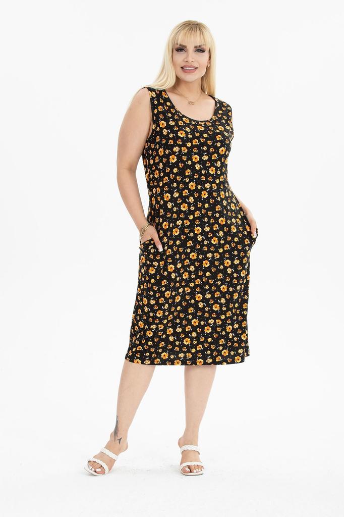 Женское платье большого размера, летнее платье с карманами и карманами больших размеров 22C-2390