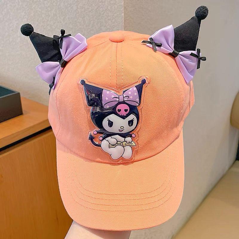 Новая детская мультяшная кепка от солнца Sanrio Куроми, регулируемая бейсболка, летняя дышащая кепка для улицы с защитой от УФ для девочек