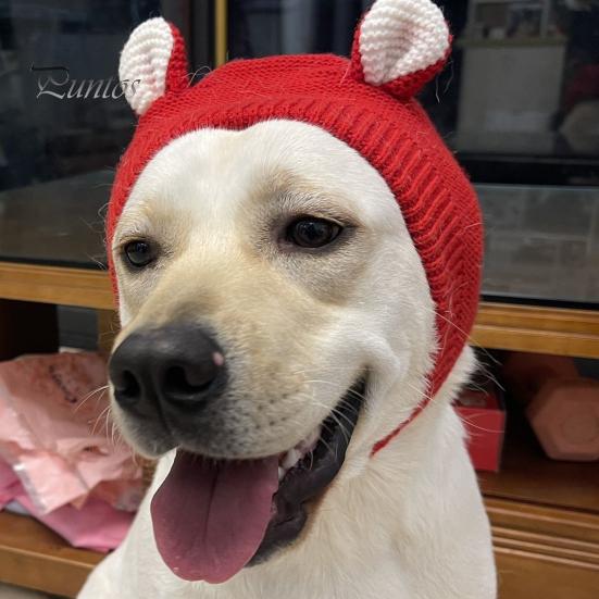 Children Hat Winter Pet Cap Knitted High Elasticity Keep Warm Solid Color Ear Decor Toddler Boys Girls Beanie Photo Prop Headwear