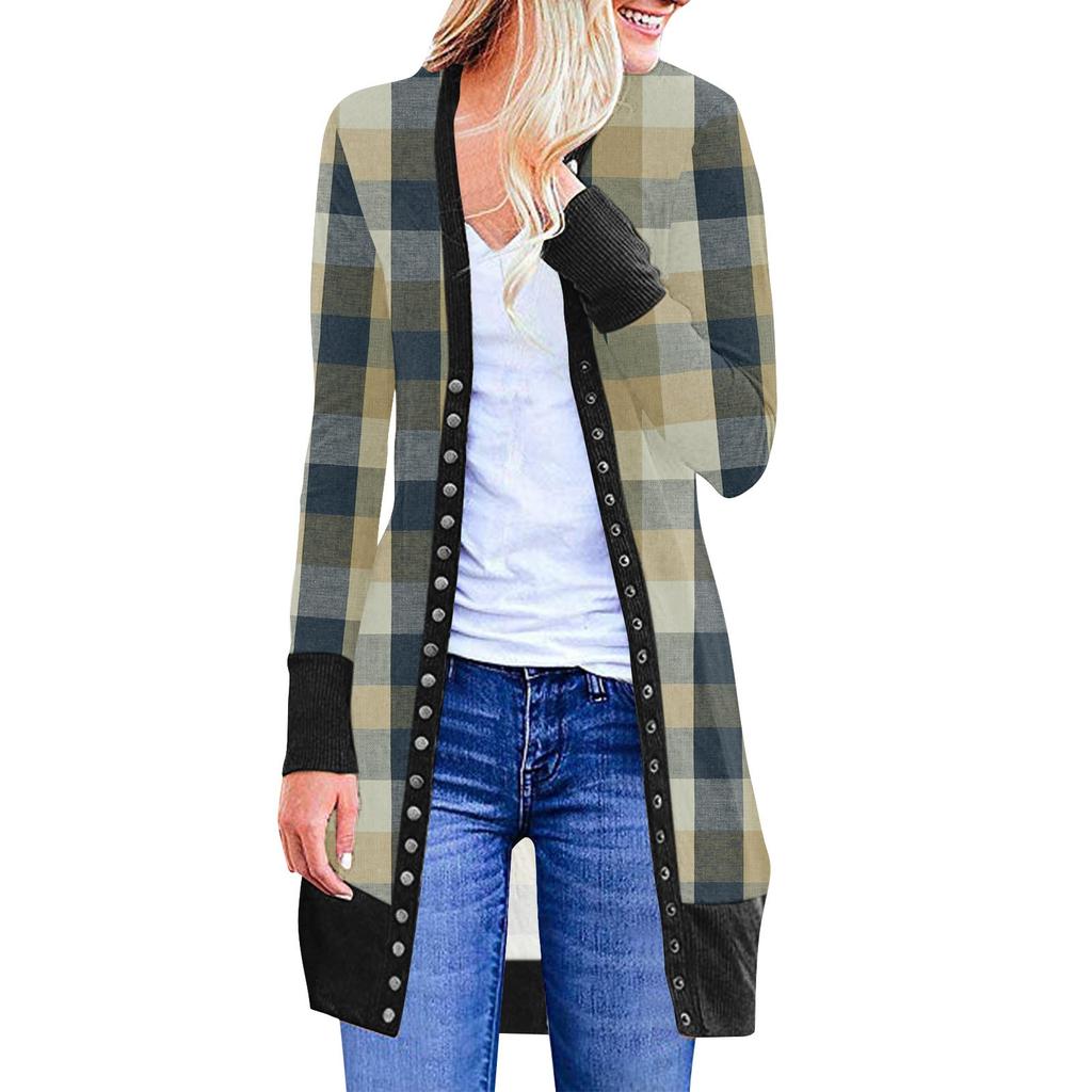 Женский рождественский кардиган с длинным рукавом и принтом, легкое пальто