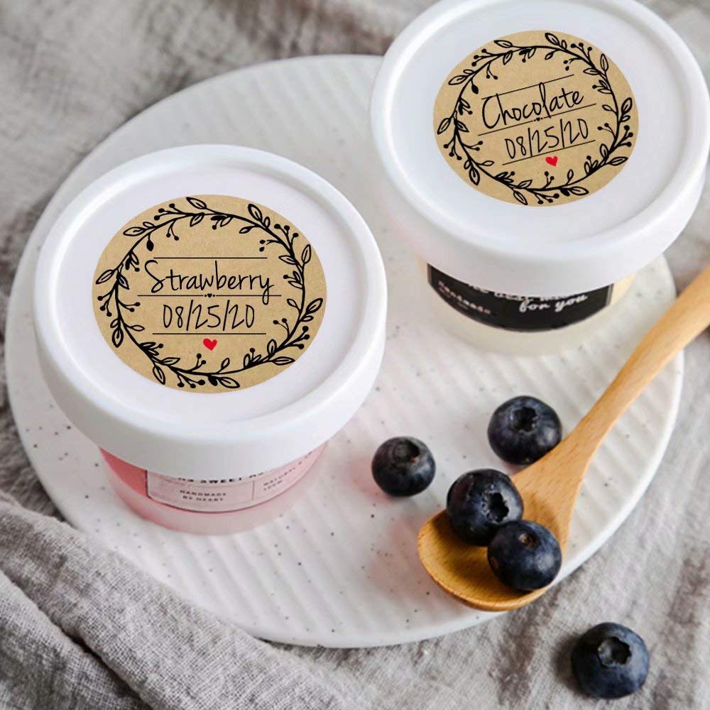 Рулон наклеек из крафт-бумаги 500 шт. Самоклеящаяся этикетка для запечатывания Упаковочная декоративная бирка для рукописных благословений Выпечка Праздничная наклейка