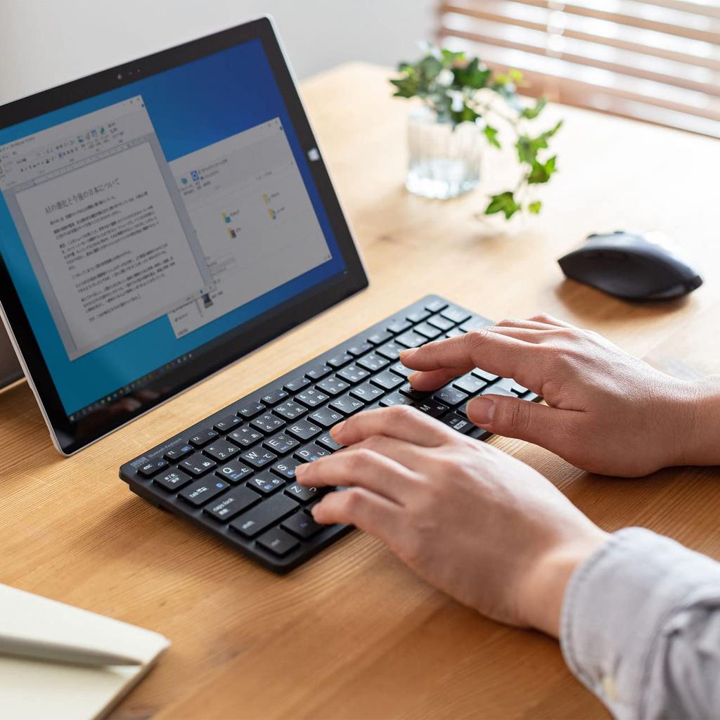 Sanwa Supply Keyboard Bluetooth Slim Design Antibacterial Scissor Pantograph Black SKB-BT36BK