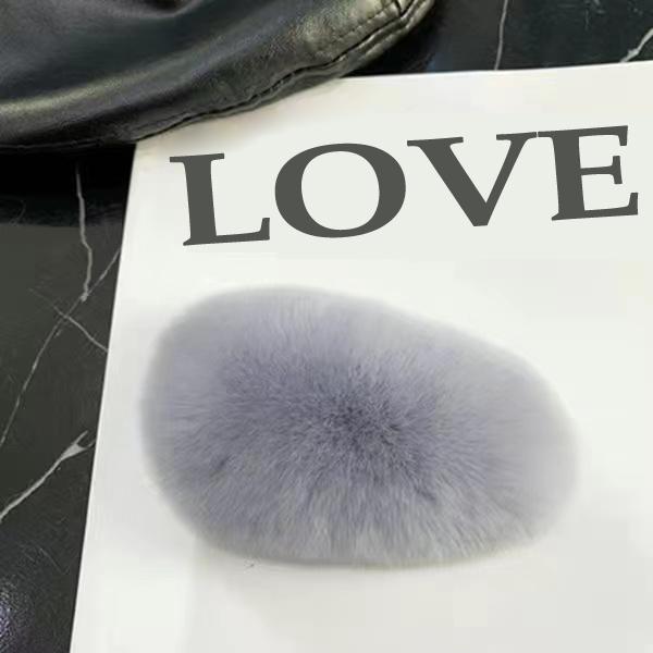 Плюшевая заколка для девочек из натурального кроличьего меха, женская заколка с челкой