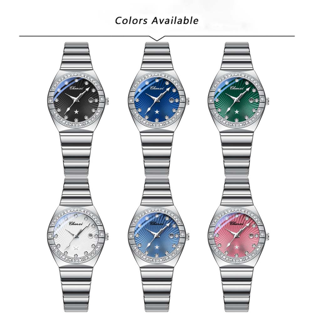 New Women Watch Round Quartz Diamond-Studded Wristwatch Date Luminous Waterproof Stainless Steel Watch Ladies Gift Relojes Para
