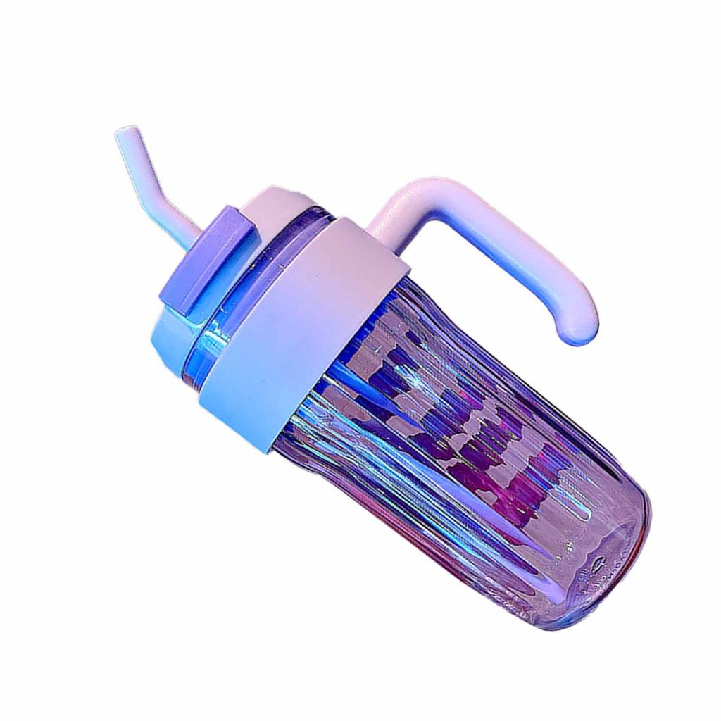 920ml Large Capacity Handheld Water Bottle Leakproof Sports Water Bottle with Straw for Sports Office Purple
