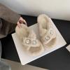 New Fashion Fur Slippers Female Warm Plush Slides Flats Mid Heels Women Shoes Solid Bling Platform Slippers Shoes Zapatos Mujer