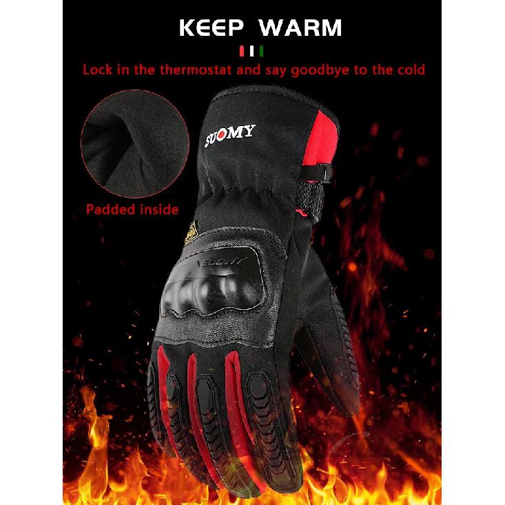 SUOMY Motorcycle Gloves Winter Waterproof Windproof Motorbike Motocross Racing Gloves Touchscreen Warming Moto Biker Gloves