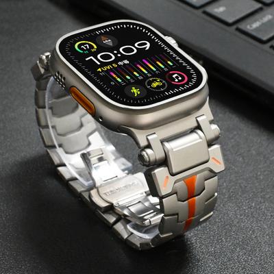 Титановый цветной браслет-звено для Apple Watch Ultra3 49мм 45мм 44мм 46мм Нержавеющая сталь Ремешок для Iwatch Серии 11 10 9 8 7 6 Se
