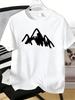 Unisexs Hand Drawn Mountain Graphic Tee Crew Neck Short Sleeve Outdoor Hiking Camping Lover Light Summer Daily Casual Basic T Shirt