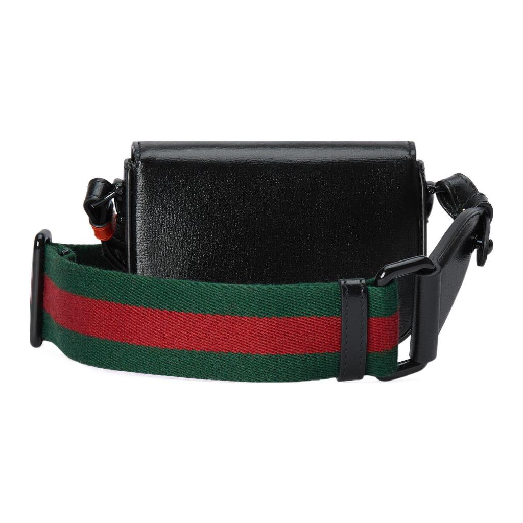 Gucci Мини-сумка-пояс из кожи Horsebit 1955 Черная Повседневный Уличный Стиль 726863-AABGW-1075