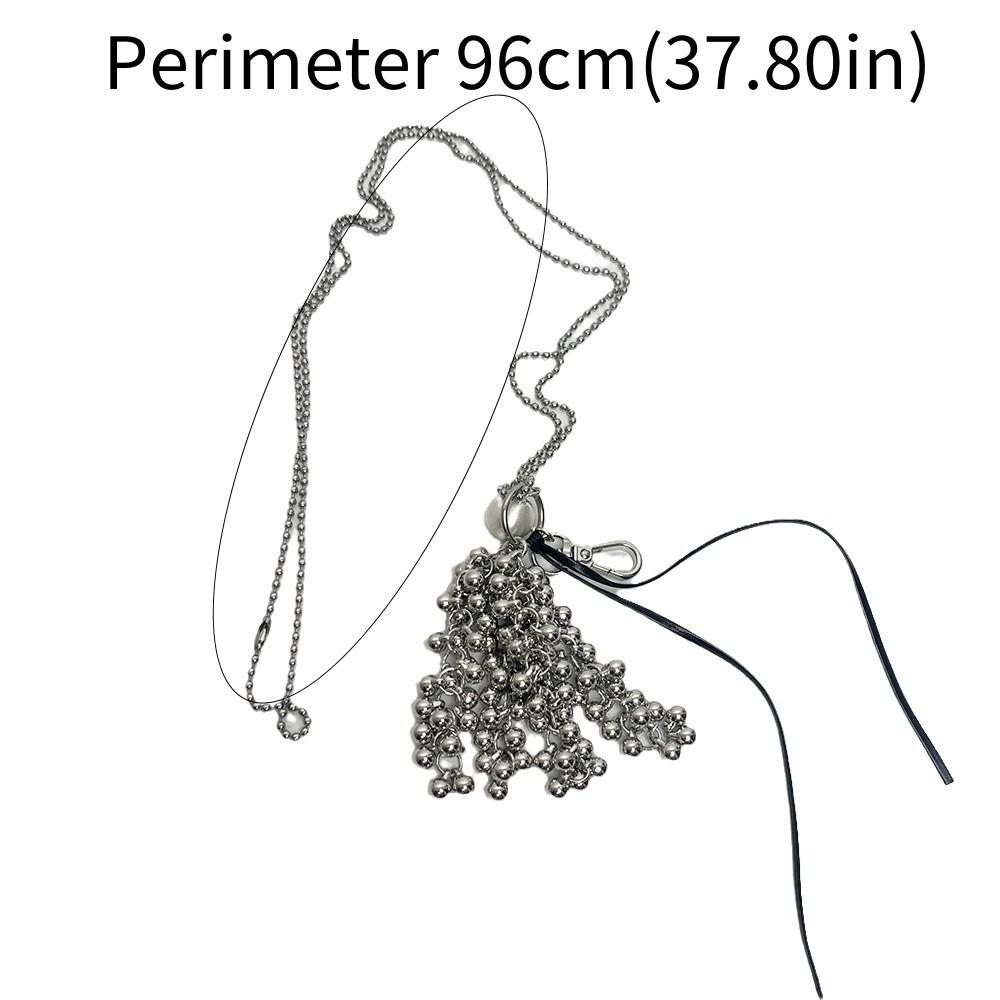 Exquisite Chic Beaded Grape Necklace Simple Titanium Steel Metal Necklace PU Tassel Ornaments Beads Pedant Necklace Ladies Girl