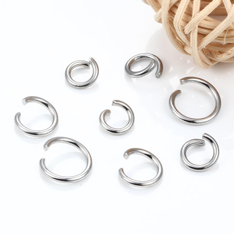 1.5mm Thick Stainless Steel 8/9/10/12mm Open Jump Rings For Jewelry Making Materials Necklace Bracelet Connector DIY Accessories