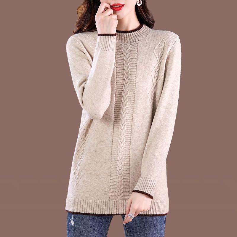Свитер для женщин осень зима утолщенный пуловер свитер теплый вязаный свитер длинный рукав короткий облегающий джемпер большой размер свитер топы