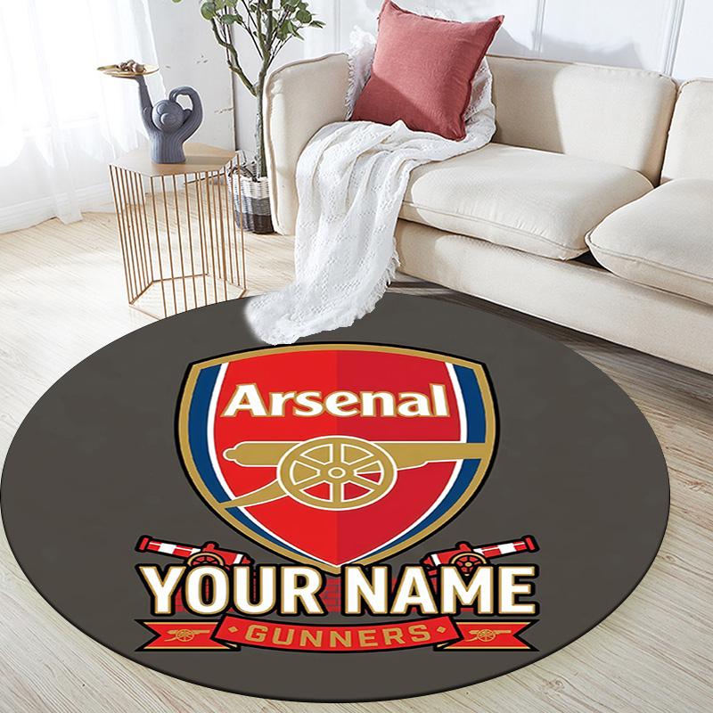 Custom Name Arsenal2 Round Area Rug,Carpet Rug for Living Room Bedroom Sofa Playroom Decor,Non-slip Floor Mat