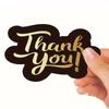 50pcs/pack Unique Thank You Card Small Business, Black Golden Thank You Card Small Business