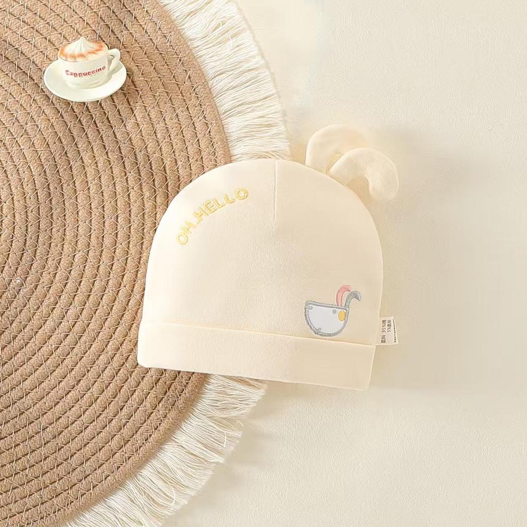 Pure Cotton Double Layer Newborn Hat for 0-3 Months, Suitable for Autumn/Winter