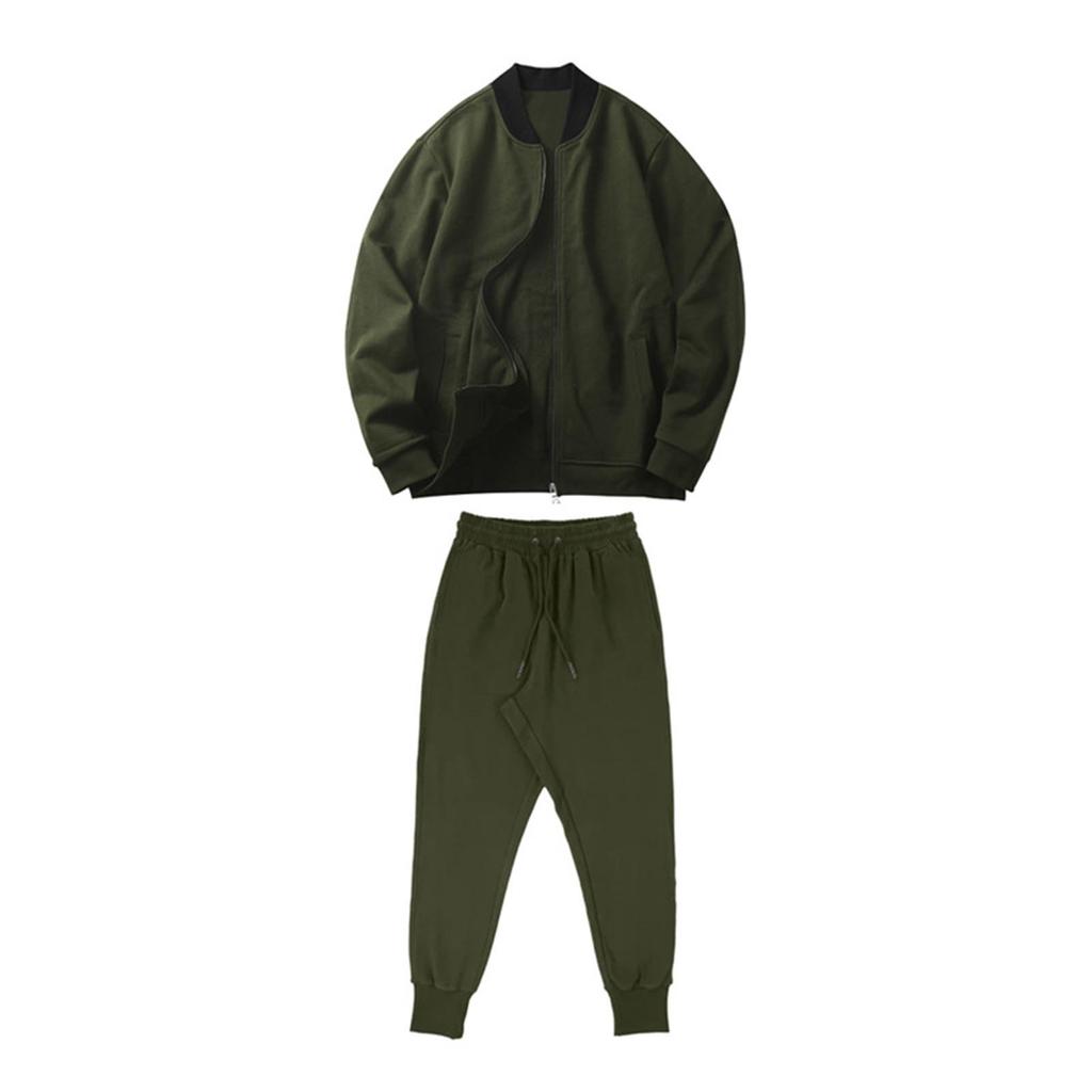 Men's Casual Outdoor Fitting Long Sleeved Jacket And Pants Two-piece Set
