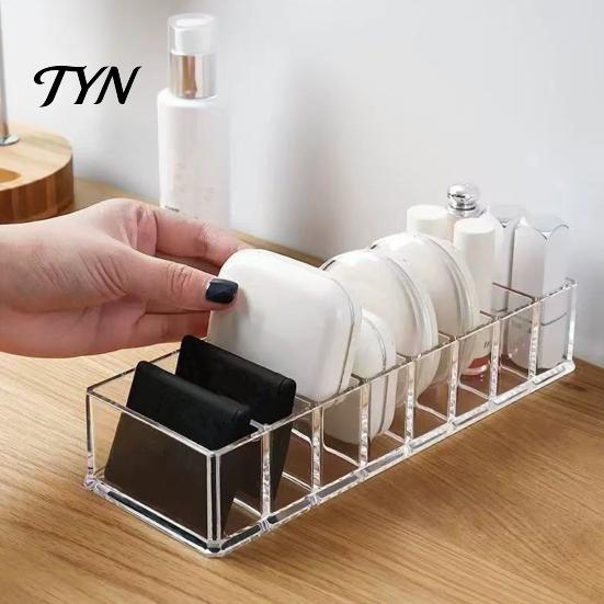 Clear Cosmetic Storage Box Acrylic Makeup Organizer, 8 Grids Cosmetics Eyebrow Pencil Organizer Case ,Transparent Container for Lipstick And Eyeshadow