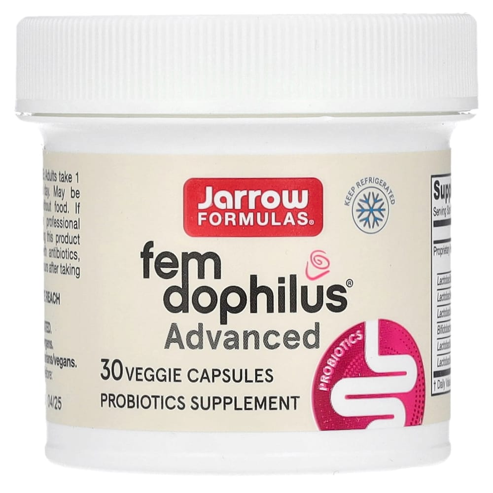 Jarrow Formulas Vegan Fem-Dophilus Advanced 10 Billion CFU (104mg) Veggie Capsules 30 Count
