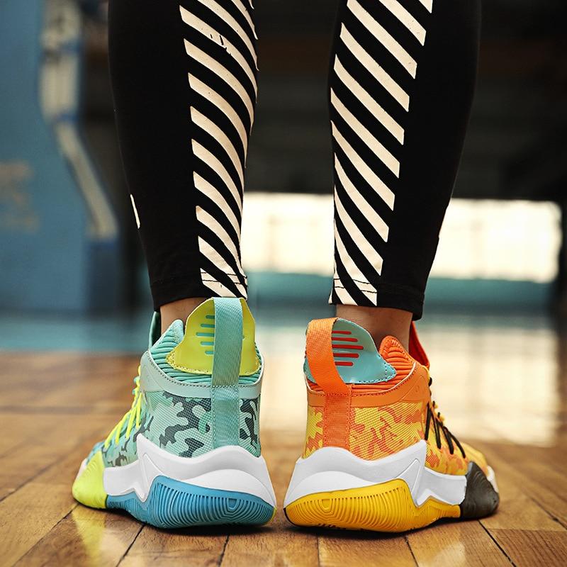 New Fashion Yellow Platform Basketball Shoes Men Non -Slip Bounce High Boots Basket Outdoor Breathable Sneakers Basketball Men