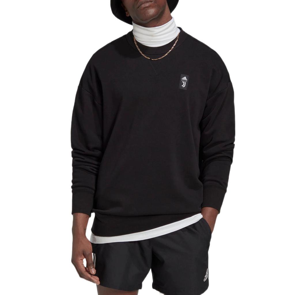 Adidas Футболка свободного кроя с круглым вырезом и принтом «Ювентус», мужские топы, черная HD8866