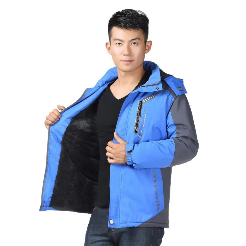 Мужские термальные парки больших размеров зимние куртки водонепроницаемое пальто ветровка куртка толстая защита от холода флисовые пальто Hombre