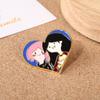 Heart-shaped Vampire Sisters brooch, creative trend metal badge, backpack, clothes, decorative accessories