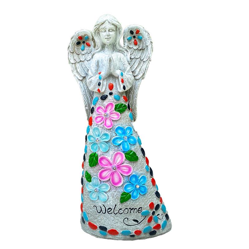 Садовые фигурки ангелов на солнечной батарее - Уличные полимерные садовые украшения