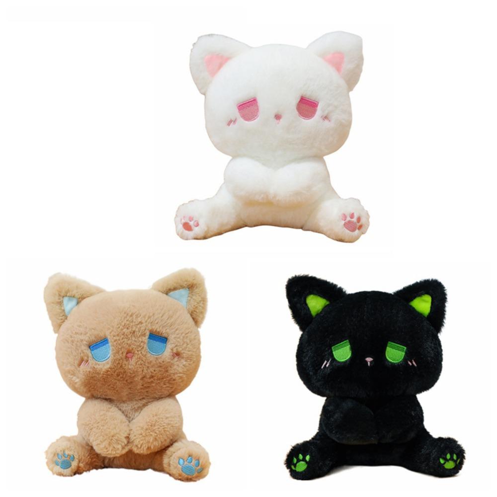 Emo Bear Plush Bear Doll Toy Cartoon Stuffed Animal Doll Fashion Black Cat Plush Toy Home Decor