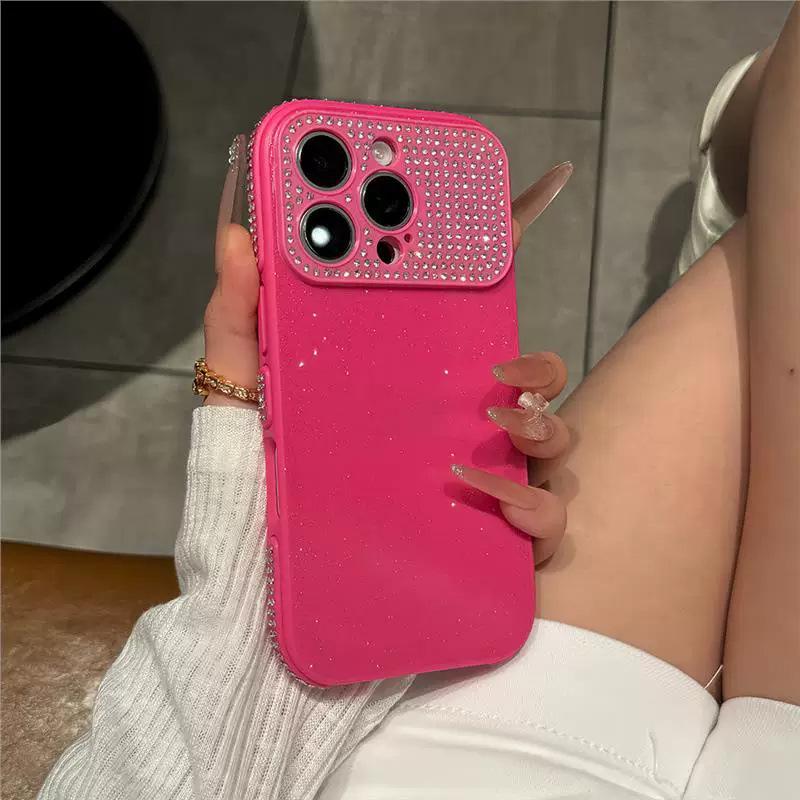 Премиальный чехол-окно с блестками для iPhone 17 Pro с полностью бриллиантовой крышкой для объектива
