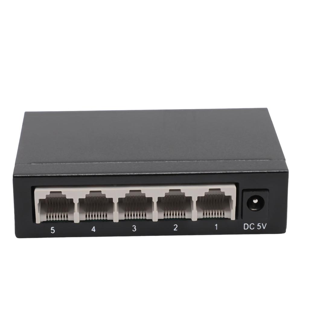 Ethernet Switch 5 Port Gigabit Ethernet Splitter Plug and Play Silent Operation Metal Network Hub