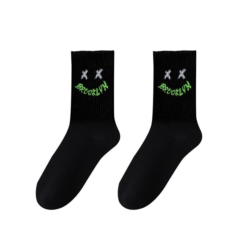 Multi-Size Men's Socks Black and White Long Tube High-Cut Versatile Student Style Autumn/Winter Sports Socks