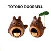 Wooden Wind Chimes Copper Bells Door Entry Reminder Bell Cute Totoro Entry Doorbell Pendant Home Decor Opening Housewarming Gift